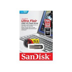 MEMORIA SANDISK 64GB USB 3.0 ULTRA FLAIR METALICA PARA MAC Y...