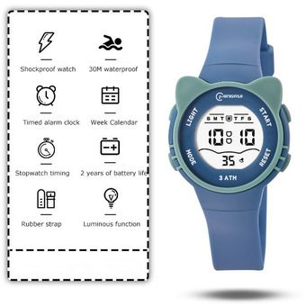 Reloj Niña Niño Digital Impermeable + Estuche Dayoshop