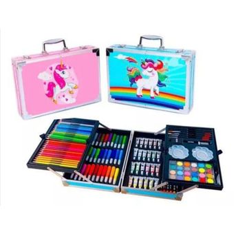 190 Kit de arte profesional plegable, kit de dibujo a color, kit