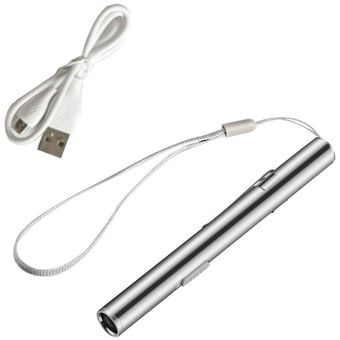 Pluma portátil práctica médica de ahorro de energía en forma de USB Mini linterna recargable LED antorcha con clip de acero inoxidable 