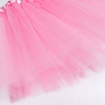 Niños vestido plisado miniatura de Color sólido clásico combinación elástica de fiesta DJL tutú de tres capas #red Niñas falda de Ballet de danza 