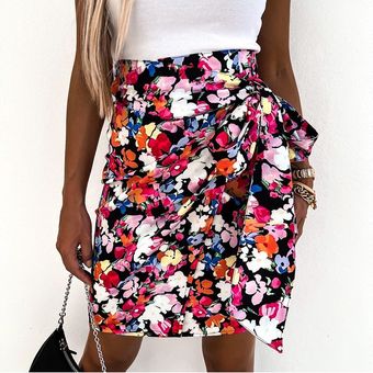 falda ajustada d Minifalda informal con estampado Floral para mujer 