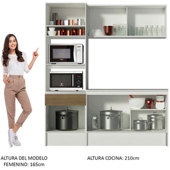 Mueble de Cocina Modular Orange para Microondas 140cm Rojo