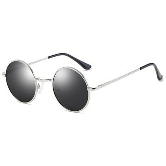nuevas gafas de estilo show de moda  gafas de sol polarizadas reales  gafas de sol vintage  gafas de sol redondas  lentes negros UV400   black sliver 