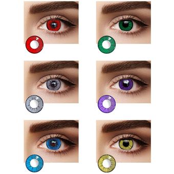 Color#14 2 unidspar de lentes de contacto coloridas Serie 3 tonos lentes de colores para ojos contactos con Color cosmético maquillaje pupila de belleza 