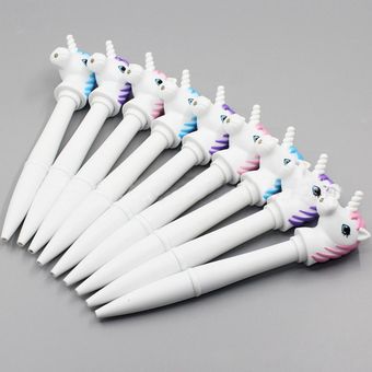 Lindo bolígrafo eléctrico multifunción con patrón de unicornio con luz 