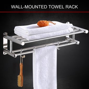 Titular de baño toalla Toalla inoxidable de pared de acero estante de la pared del estante 