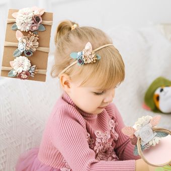 Diadema con flor de perla a la moda para niñas recién naci 