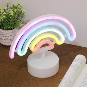 Forma de arco iris luz de la noche de la batería del USB de doble finalidad de fotos de diseño de los apoyos 