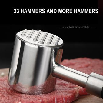 Acero inoxidable 304 suelta la carne de cerdo martillo Steak Chop Ablandador de doble cara 
