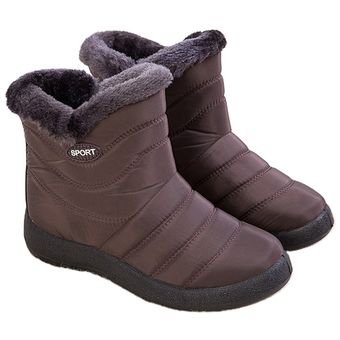 Zapatos de algodón para mujer Nieve cálida cálida encadenada plana zapatos al aire libre botas coreanas 