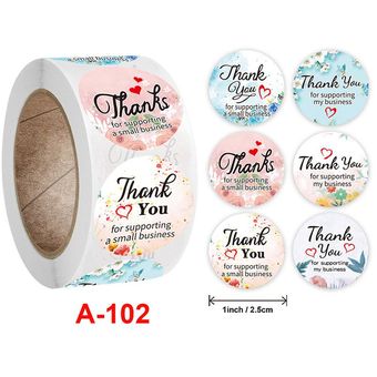 Suministros de correo de 500pcs  Roll para bolsas de negocios Etiqueta de etiqueta engomada de la flor 