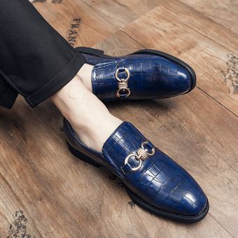 Tamaño grande 38-48 Zapatos formales para hombre Calzado Oxford de negocios de alta calidad Azul 