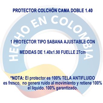 Protector Colchón Doble Impermeable 1.40X1.90