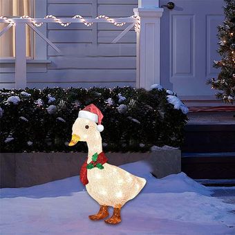 Duck de iluminación brillante pato con bufanda decoración de Navidad LED al aire libre 