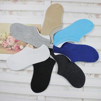 1 par de calcetines de algodón de moda color sólido color invisible calcetines coreanos 