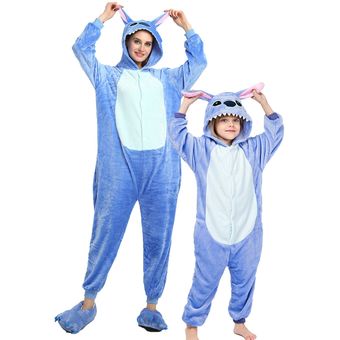 mono cálido de franela con dibujos de Lobo y animales-Blue Donkey Pijama de invierno de manga larga para y niñas 
