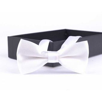camisa de vestir pajarita para boda regalos #Kid White Corbata de lazo Formal para hombre y niño 
