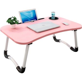 Mesa plegable portátil Rosada para Laptop con Ranura y Posavasos