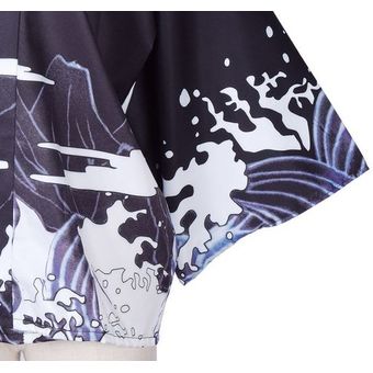 Kimono Cardigan Verano Vestido Japones Dama Chifon Dragon Color Negro 