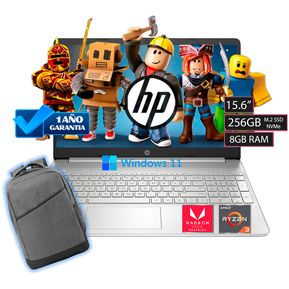 LAPTOP HP 15 8GB RAM, 256GB SSD, AMD RYZEN3 W11 + REGALO
