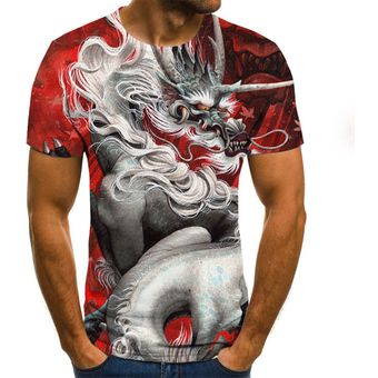 Camiseta con estampado 3d para hombre y mujer  en 3d Blusa de manga .. 