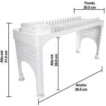 Platero Ahorrador Espacio 59,5x20,5x31 cm Blanco DAMECOS