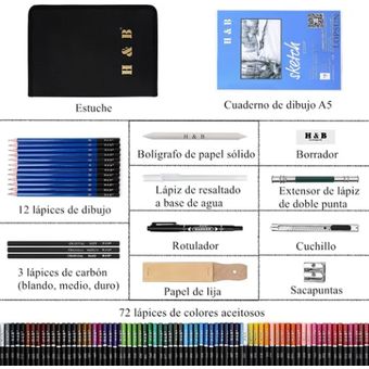 Kit De Lápices De Dibujo Y Boceto Malubero Multicolor Con