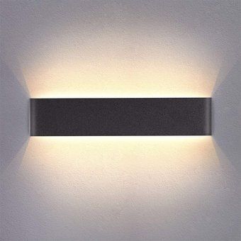 Luz Lámpara de pared LED 14W Moderna Negro Blanco Cálido Aluminio 36CM 
