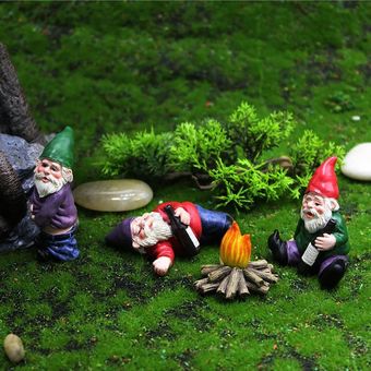 Miniatura Jardín personalidades del Enano al aire libre Adornos Elf resina Adornos 