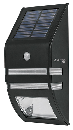 Lampara solar con sensor de movimiento 2 LEDs, Volteck Lait, Negro