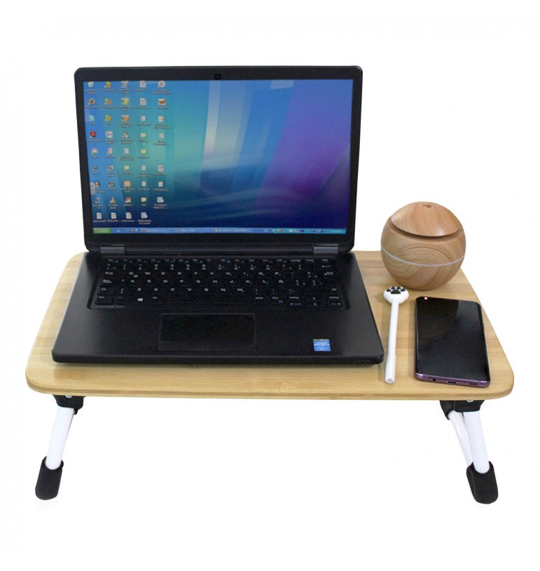 Mesa Soporte Para Laptop De Bambú Resistente Mesa Cama Mediana