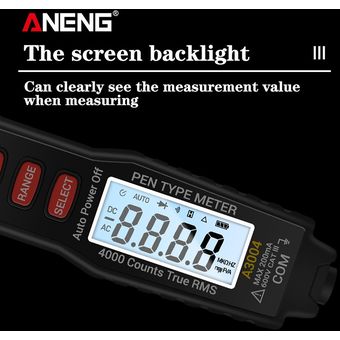 Bolígrafo multímetro digital inteligente ANENG A3004 de 4000 cuentas 