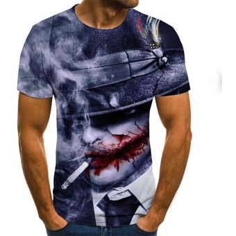 Camisetas de horror para hombre novedad de moda de verano camiseta de manga corta para hombre camiseta informal con estampado de Zombie 3D Rock para hombre estampada por completo TXU 947 