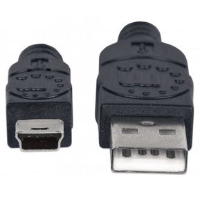 CABLE USB 2.0 A MACHO / MINI B DE 5 PINES, NEGRO, 1.8 MTS MA...
