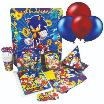 Combo Fiesta Cumpleaños Globos Temática Sonic