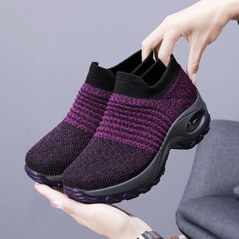Púrpura Zapatillas de mujer mecedoras para caminar 
