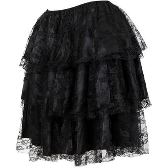 faldas Minifalda plisada de tul y malla de encaje Floral para mujer 