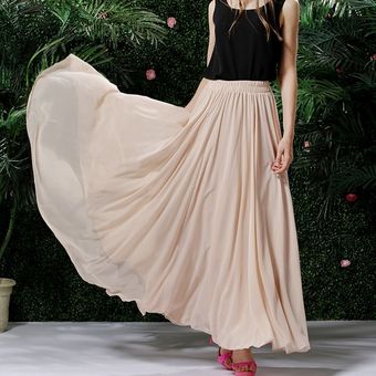 faldas elegantes inform Faldas largas de gasa de 3 capas para mujer 