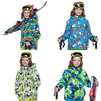 New Boy Boy Ski Chaqueta Nieve Invierno Niños Tamaño al aire libre A prueba de viento Senderismo Cálido 