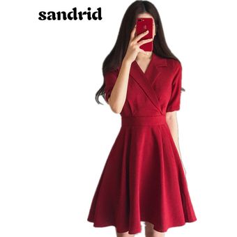 Vestido de talla grande para mujer,vestido rojo para mujer con cuello de pico de fiesta,vestidos elegantes ajustados de oficina para M-4XL #Black 