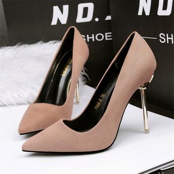 Zapatos de oficina con tacón alto para mujer-Rosa 