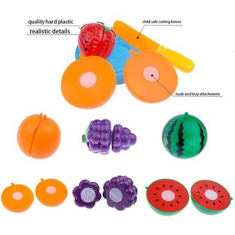 24 piezas de plástico para cortar frutas  juguetes verduras 