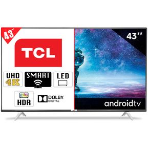Smart TCL TV 43 pulgadas Comando de voz 4K UHD Android TV