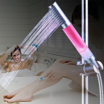 Últimos 7 que cambia de color romántico Ducha automática del baño de ducha cabezal LED 