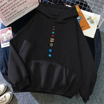 Nine Planets Universe Solar System Print Men Hoodie Loose Pocket Hoody Autumn Oversize Sweatshirt Casual Pullover Unisex（#Pink） 