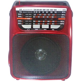 Radio Parlante Altavoz Recargable Usb Fm Am Vs R311 Linterna Rojo 