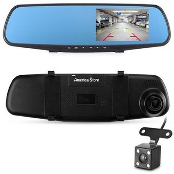 Cámara de salpicadero para espejo retrovisor de coche, videocámara de 10  pulgadas, 2K, HD, pantallas táctiles