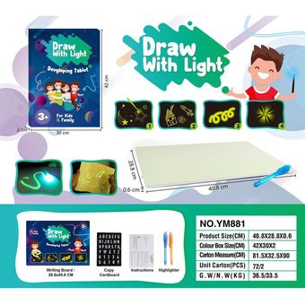El dibujo mágico luminoso Junta Efecto de luz de dibujo de los niños creativos regalo de la pluma 