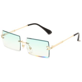Gafas de sol sin marco con gafas de sol de metal pequeñasmujer 